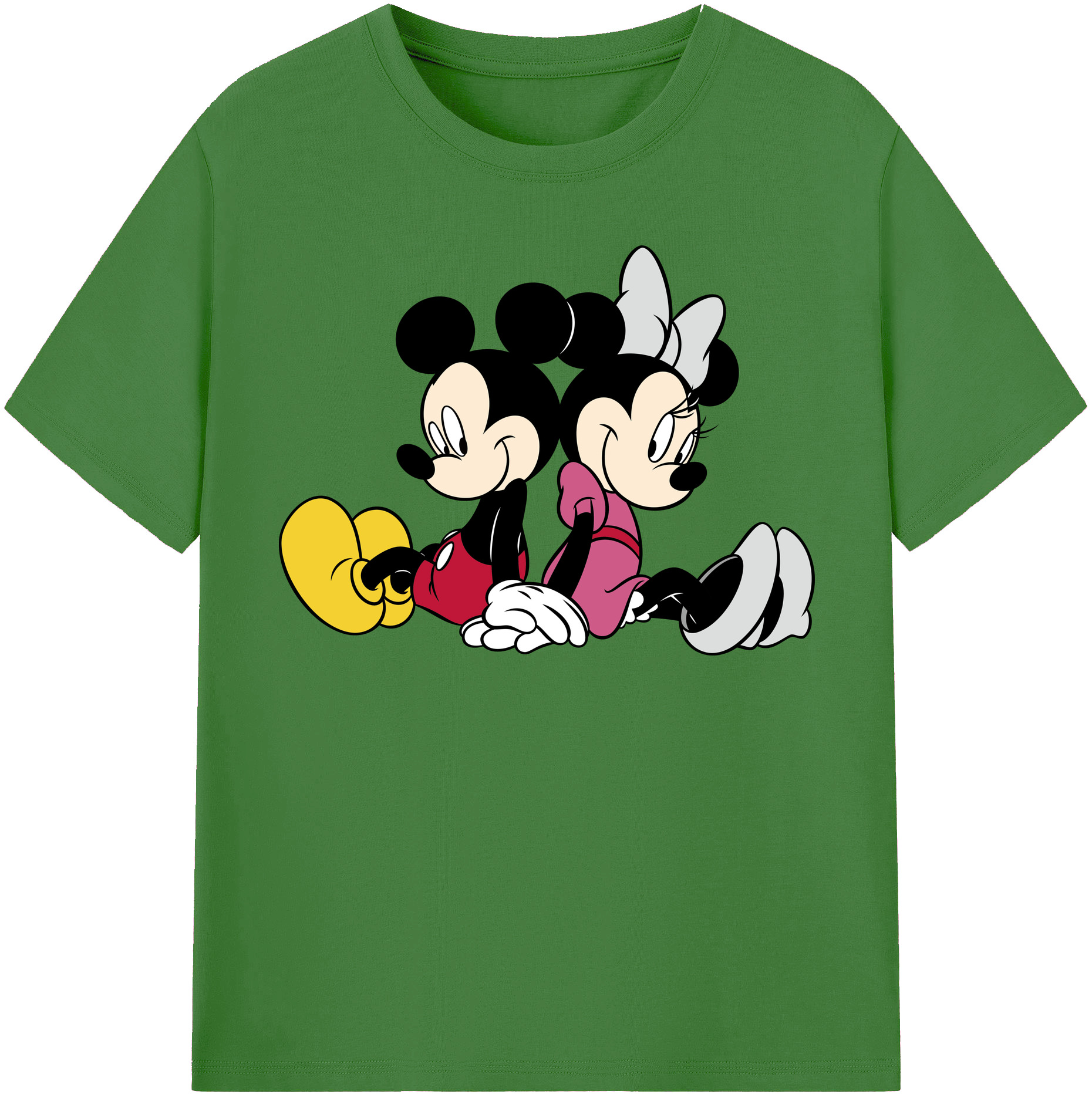 （画像用） ミッキーマウス Mickey Mouse レディースカジュアルプリントTシャツ（綿100％）